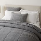 Open Box: European Linen Box Stitch Quilt, Full/Queen - Slate Melange