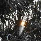 Pre-Lit Faux Black Tinsel Slim Christmas Tree