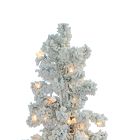 Pre-Lit Faux Heavy Flocked Layered Spruce Tree