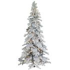 Pre-Lit Faux Heavy Flocked Layered Spruce Tree