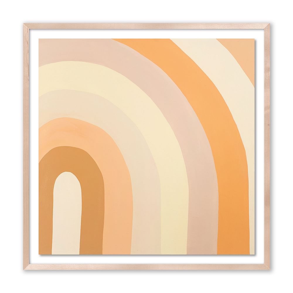 Apricot Cake Stripes Framed Wall Art by Erica Hauser by West Elm