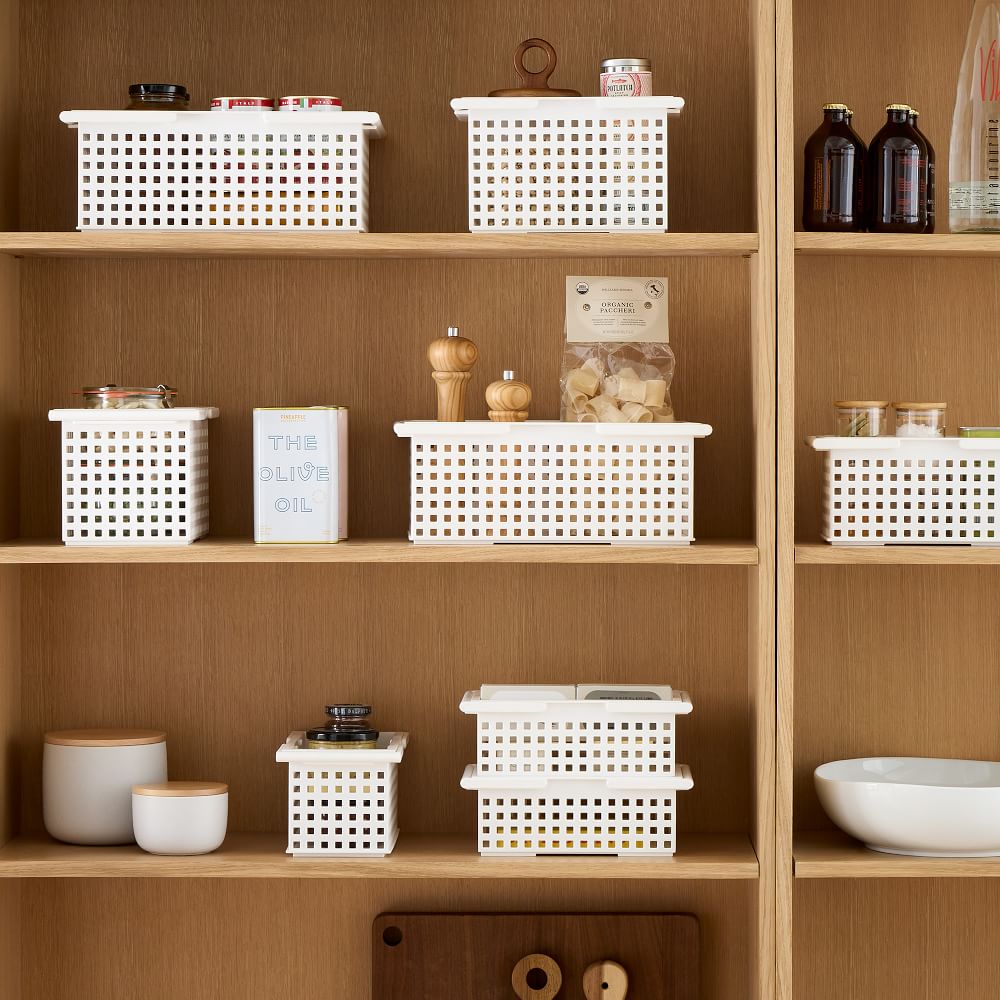 Stackable Plastic Baskets - Set of 2