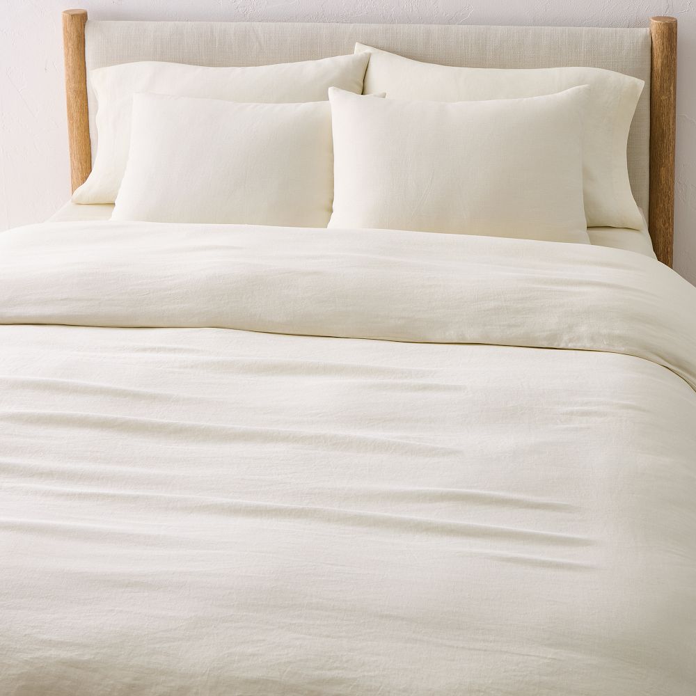 European Flax Linen Duvet Cover & Shams - King/Cal.King, Alabaster