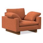 Open Box: Harmony Chair, Down Blend, Performance Distressed Velvet, Burnt Umber, Walnut