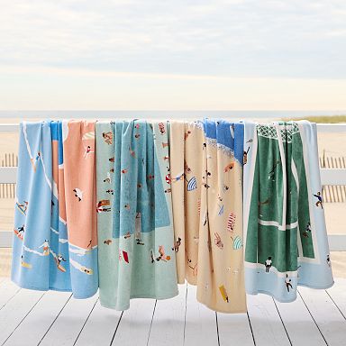 Pool Scene Beach Towel | West Elm