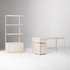 Tandem Desk (60"), File Cabinet (16") &amp; Free Standing Shelf Set