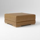 Open Box: Dalton Leather Ottoman - Ludlow Leather, Almond