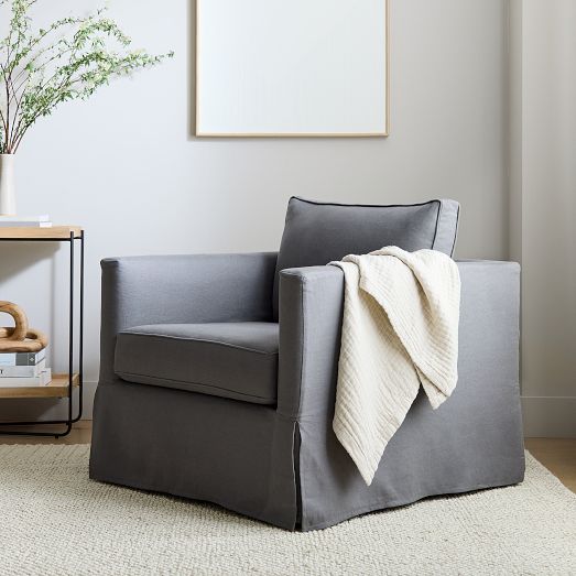 Harris Skirted Slipcover Chair by West Elm