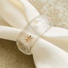 Etched Glass Snowflake Napkin Ring Sets