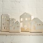 Ceramic Tree &amp; Village Tealight Candleholders