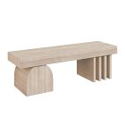 Ariadne Geometric Solid Oak Bench (59")
