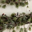 Pre-Lit Faux Pine &amp; Frosted Red Berry Garland