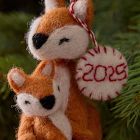Baby's First Holiday Felt Foxes Ornament