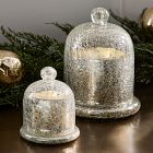 Silver Shimmer Metallic Cloche Candles - Balsam Cedar