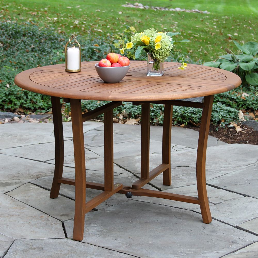 Aldenry Eucalyptus Outdoor Folding Dining Table (43") by West Elm