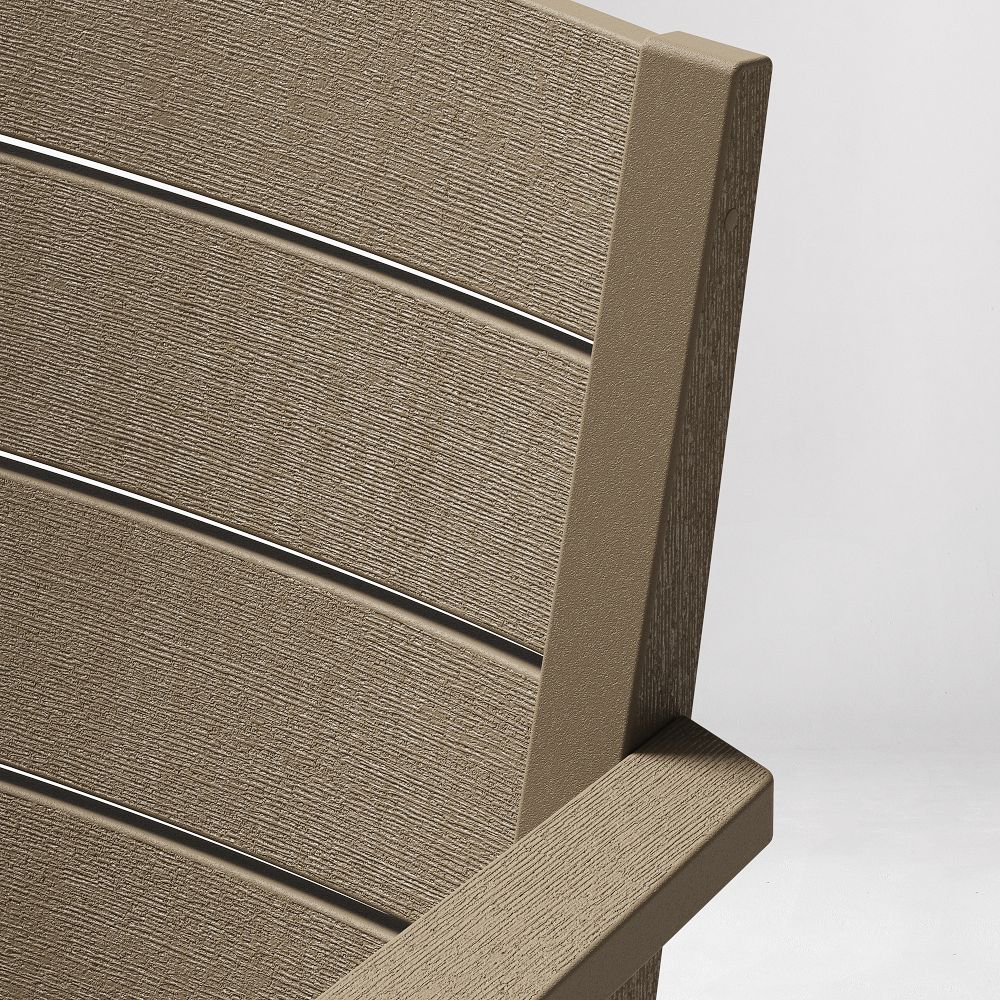 Close-up of chair back slats and grain