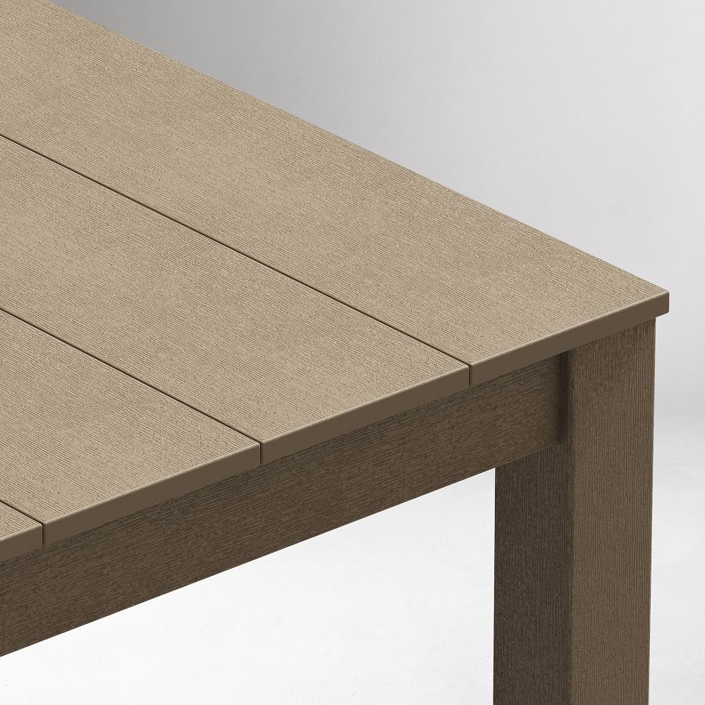 Close-up of tabletop seam and edge