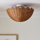 Rattan Bubble Flush Mount (18")