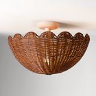 Rattan Bubble Flush Mount (18")