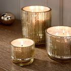 Mercury Glass Fluted Candles - Balsam &amp; Cedar