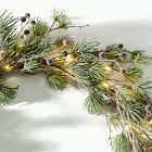 Pre-Lit Faux Pine &amp; Frosted Red Berry Wreath &amp; Garland Collection