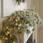 Pre-Lit Faux Pine &amp; Frosted White Berry Garland