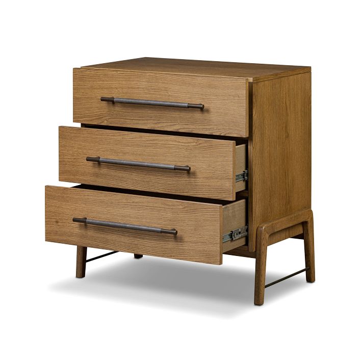 nalla maxi dress brown Modern Wood 3 Drawer Dresser Storage Cabinet with Wave Fluted Drawer –  GiraTree main image 1