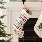 Scandi Embroidered Stripes Stocking