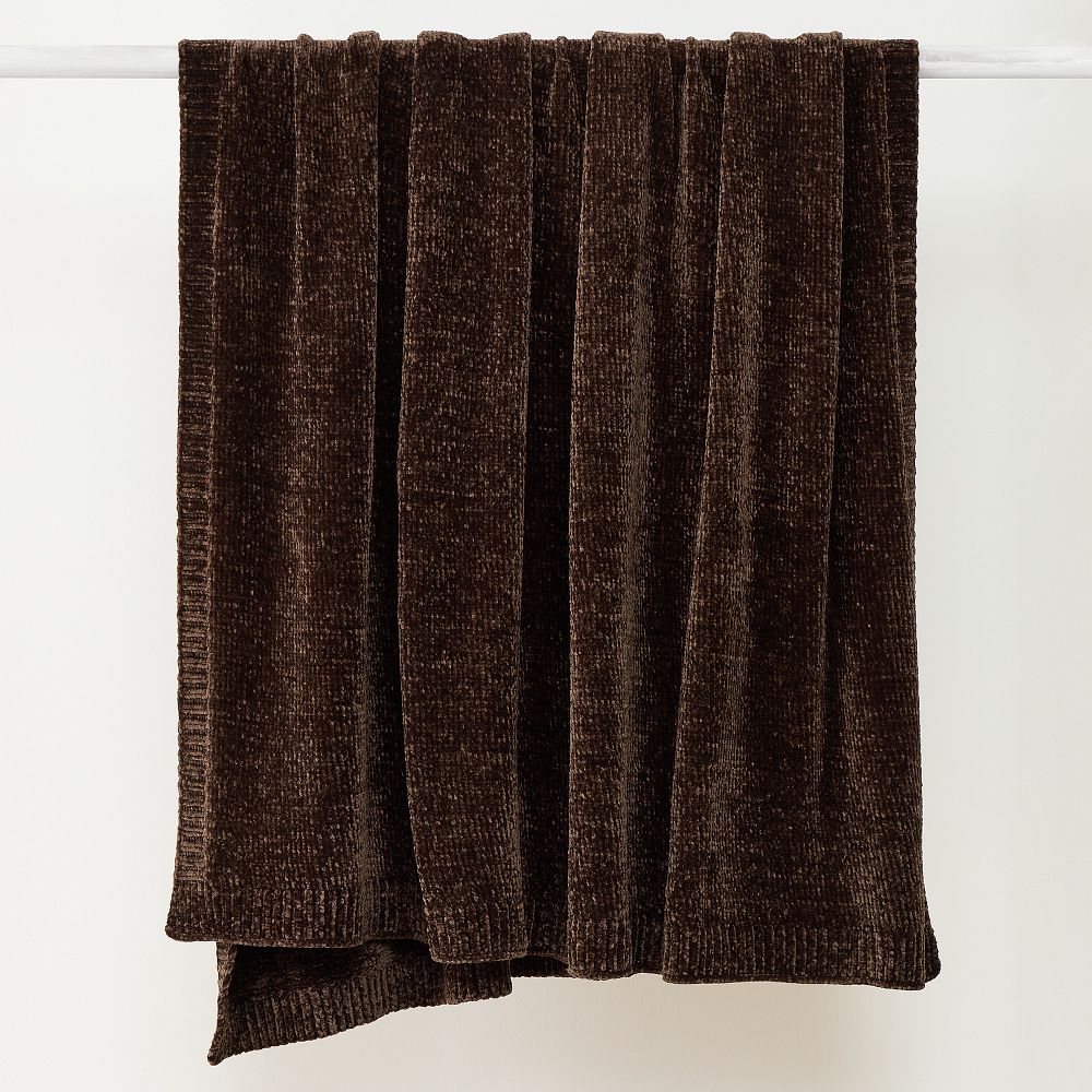 Luxe Chenille Throws - 50x60, Chocolate