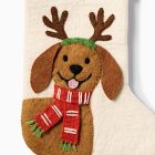 Dog with Antlers Felt Stocking