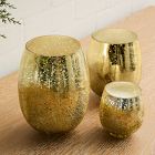 Gold Crackle Mercury Candle Jars - Winter White