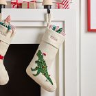 T-Rex in Lights Felt Stocking