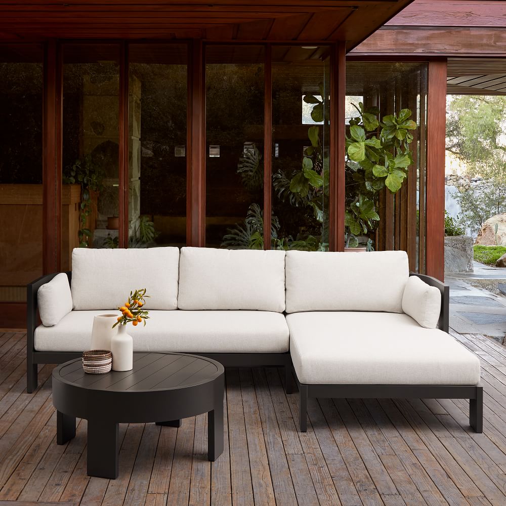 Caldera Aluminum Outdoor 2-Piece Chaise Sectional (105") by West Elm