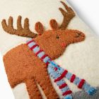 Felt Moose in Scarf Stocking