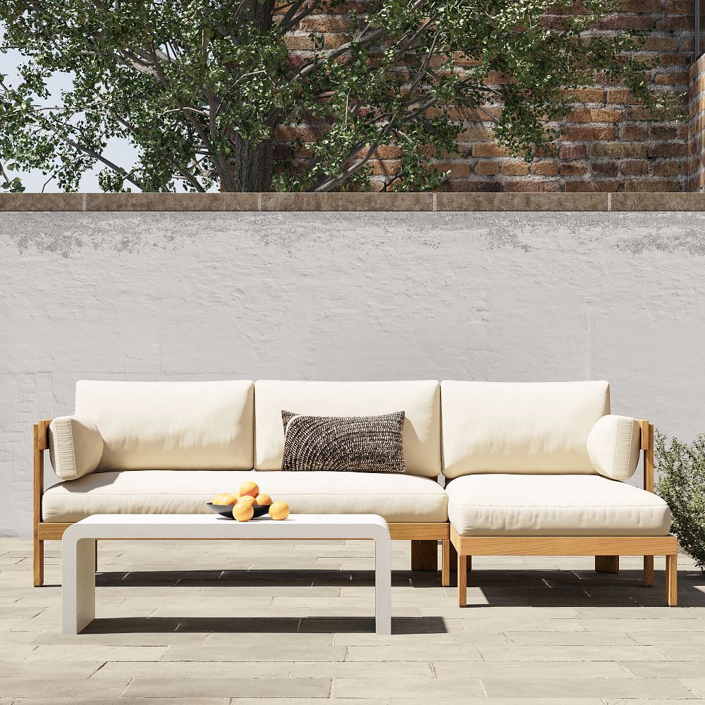 Monterey Outdoor Teak 2-Piece Chaise Sectional (99.5") by West Elm