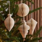 Cream Paper Ornaments (Set of 4)