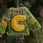 Felt Monogrammed Initial Holiday Sweater Ornaments