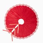 Quilted Scallop Candy Cane Stripe Tree Skirt