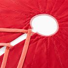 Quilted Scallop Candy Cane Stripe Tree Skirt