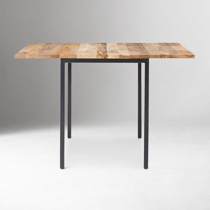 LEAF　フォールディングテーブル　100×50　BE/WAL Box Frame Drop Leaf Extendable Table | West Elm