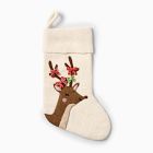 Reindeer w/ Bows Felt Stocking