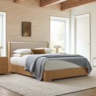 Ava Cerused Wood &amp; Upholstered Bed