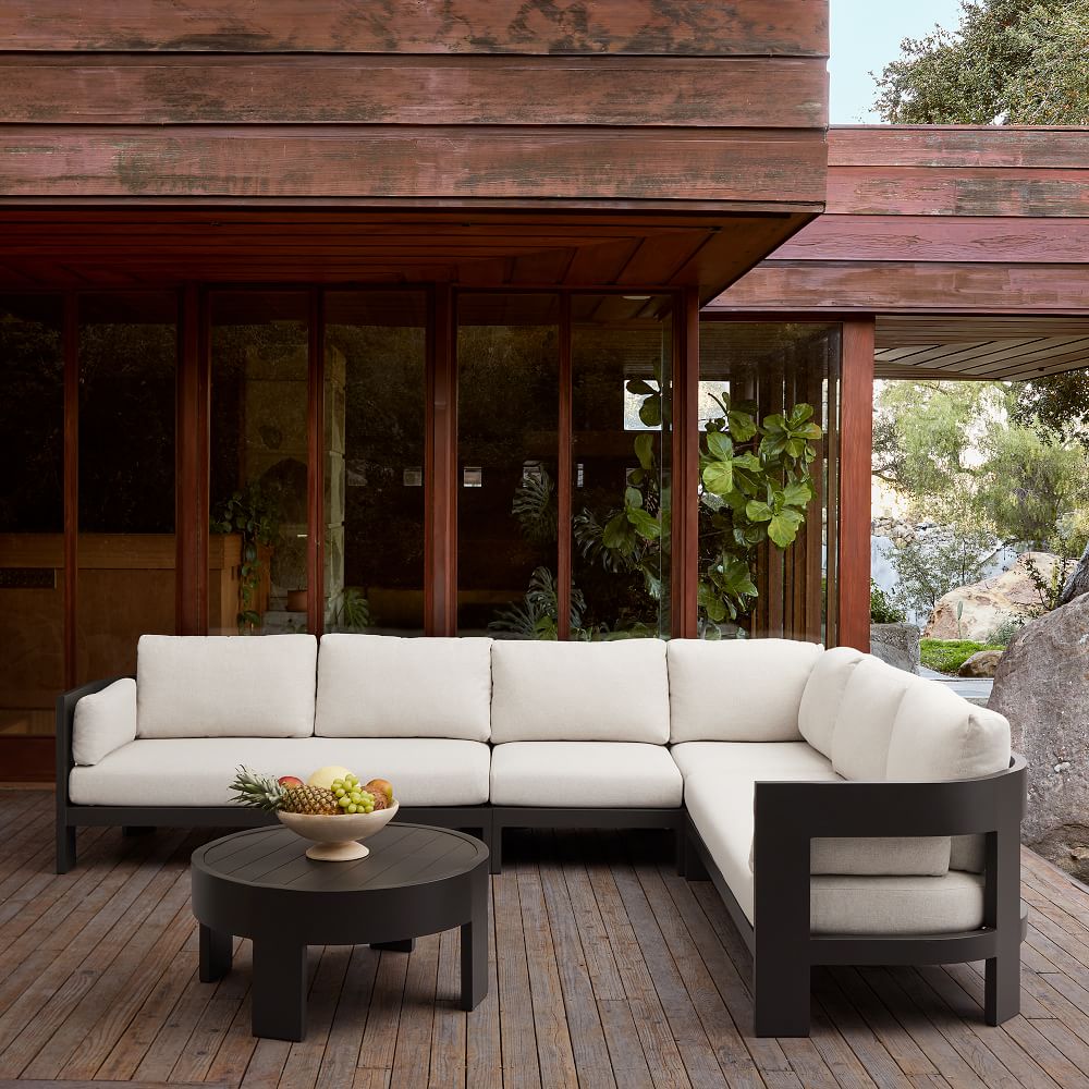 Caldera Aluminum Outdoor 4-Piece L-Shaped Sectional (129") by West Elm