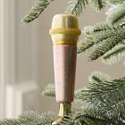 Glass Microphone Clip-On Ornament