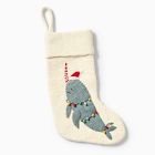 Felt Narwhal in Lights Stocking