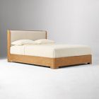 Ava Cerused Wood &amp; Upholstered Bed