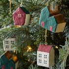Cotton Mache Houses Ornaments (Set of 9)