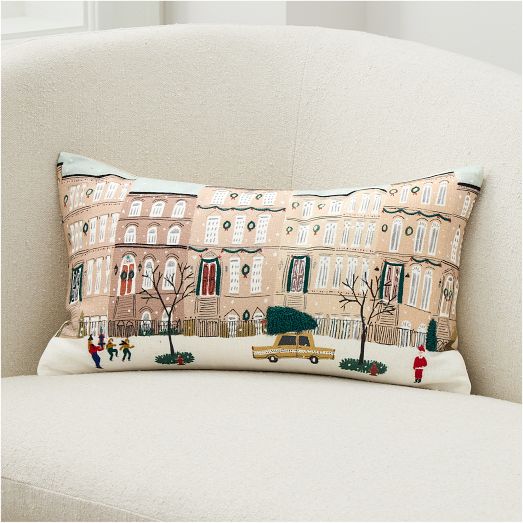 Nicole Cicak Holiday Brownstone Pillow Cover by West Elm