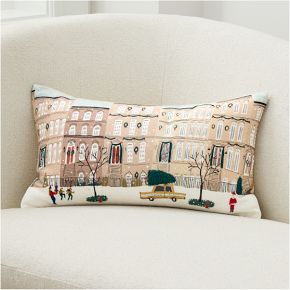 Nicole Cicak Holiday Brownstone Pillow Cover | West Elm