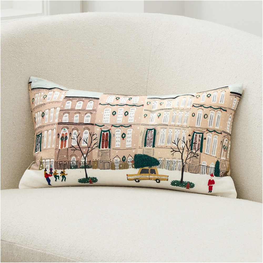 Nicole Cicak Holiday Brownstone Pillow Cover | West Elm